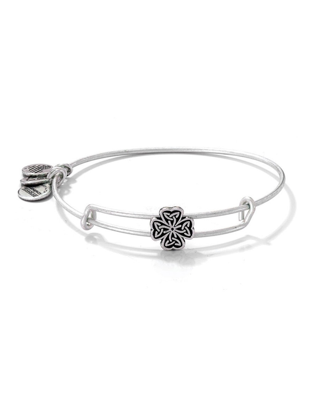 Alex and Ani Four-Leaf Clover Slider Charm Bangle